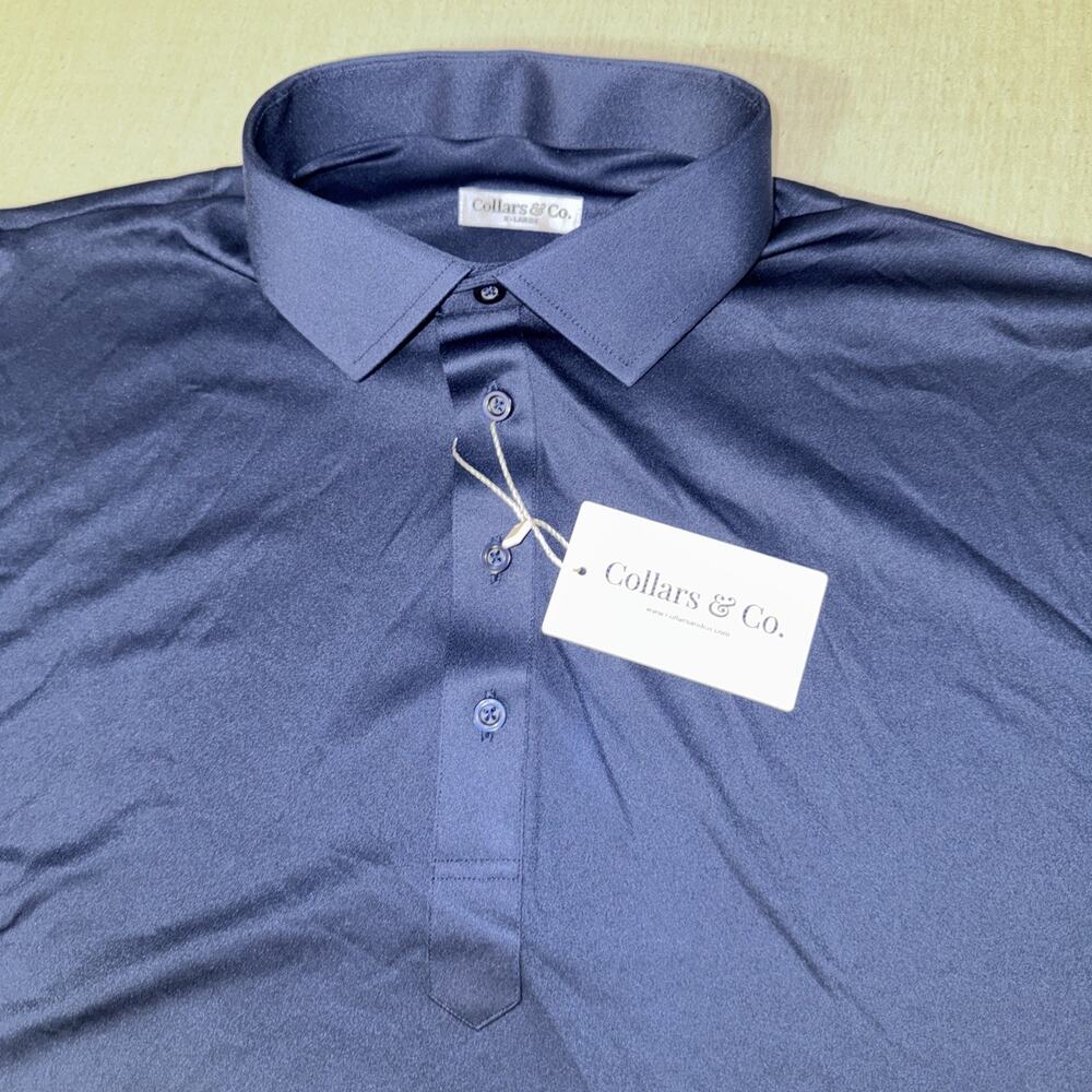 Collars and Co Golf Polo Navy Blue Size X-Large Preppy NWT